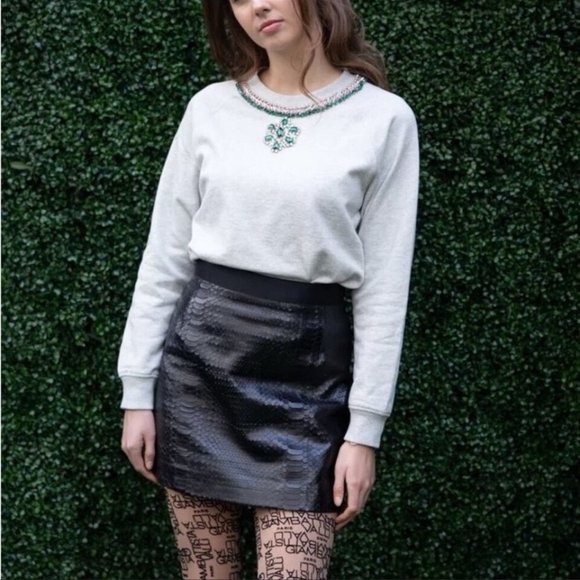 NWT Giambattista Valli x H&M Leather Snake Reptile Cocktail Mini Skirt 8 - Picture 5 of 13